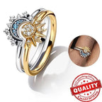 Anillo de plata 925 con diseño de luna y sol