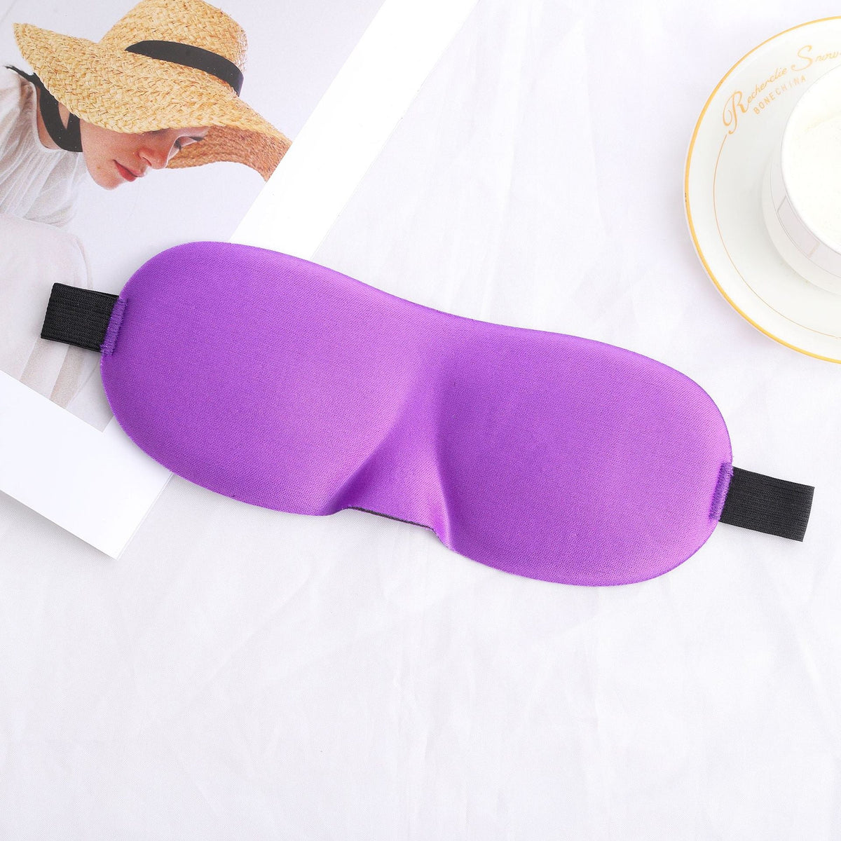 Antifaz de viaje unisex con bloqueo total de luz, carcasa termoformable de nailon y banda ancha de confort