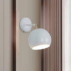 Aplique de pared ajustable de metal estilo industrial blanco con 1 luz