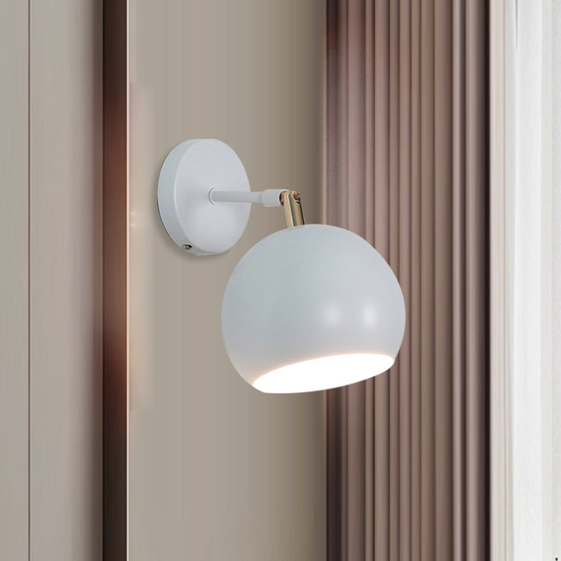 Aplique de pared ajustable de metal estilo industrial blanco con 1 luz