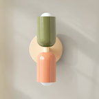 Aplique de pared con batería — doble pantalla cápsula, diseño sin cables
