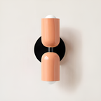 Aplique de pared con batería — doble pantalla cápsula, diseño sin cables