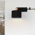 Aplique de pared con pantalla de tambor en tela, 1 luz, estilo contemporáneo