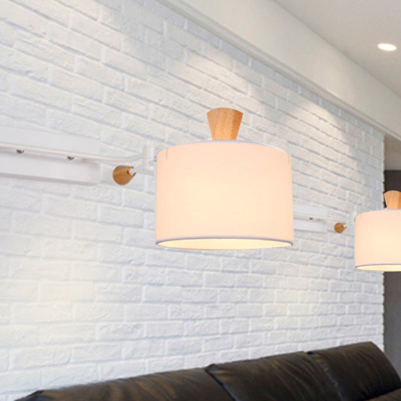 Aplique de pared con pantalla de tambor en tela, 1 luz, estilo contemporáneo
