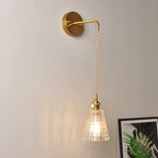 Aplique de pared industrial de 1 luz con pantalla de cristal transparente
