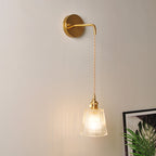 Aplique de pared industrial de 1 luz con pantalla de cristal transparente