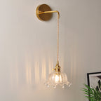Aplique de pared industrial de 1 luz con pantalla de cristal transparente