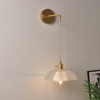 Aplique de pared industrial de 1 luz con pantalla de cristal transparente