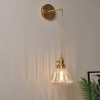 Aplique de pared industrial de 1 luz con pantalla de cristal transparente