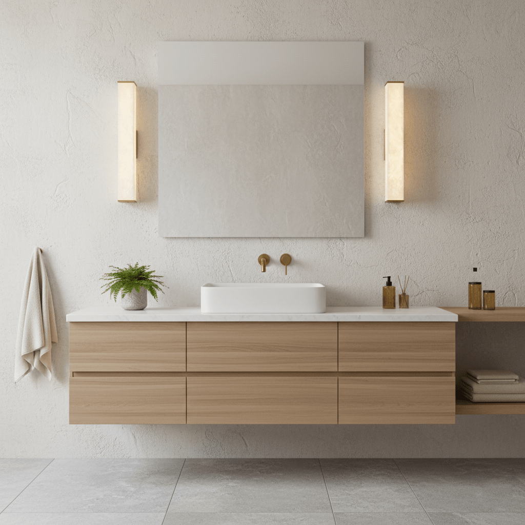 Aplique de pared LED de latón con pantalla de alabastro para interiores modernos