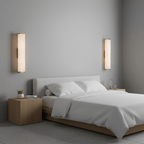 Aplique de pared LED de latón con pantalla de alabastro para interiores modernos