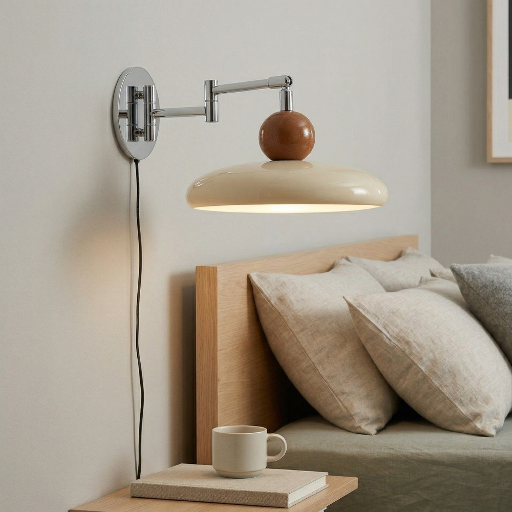 Aplique de pared Lola con disco redondo y LED integrado para interior