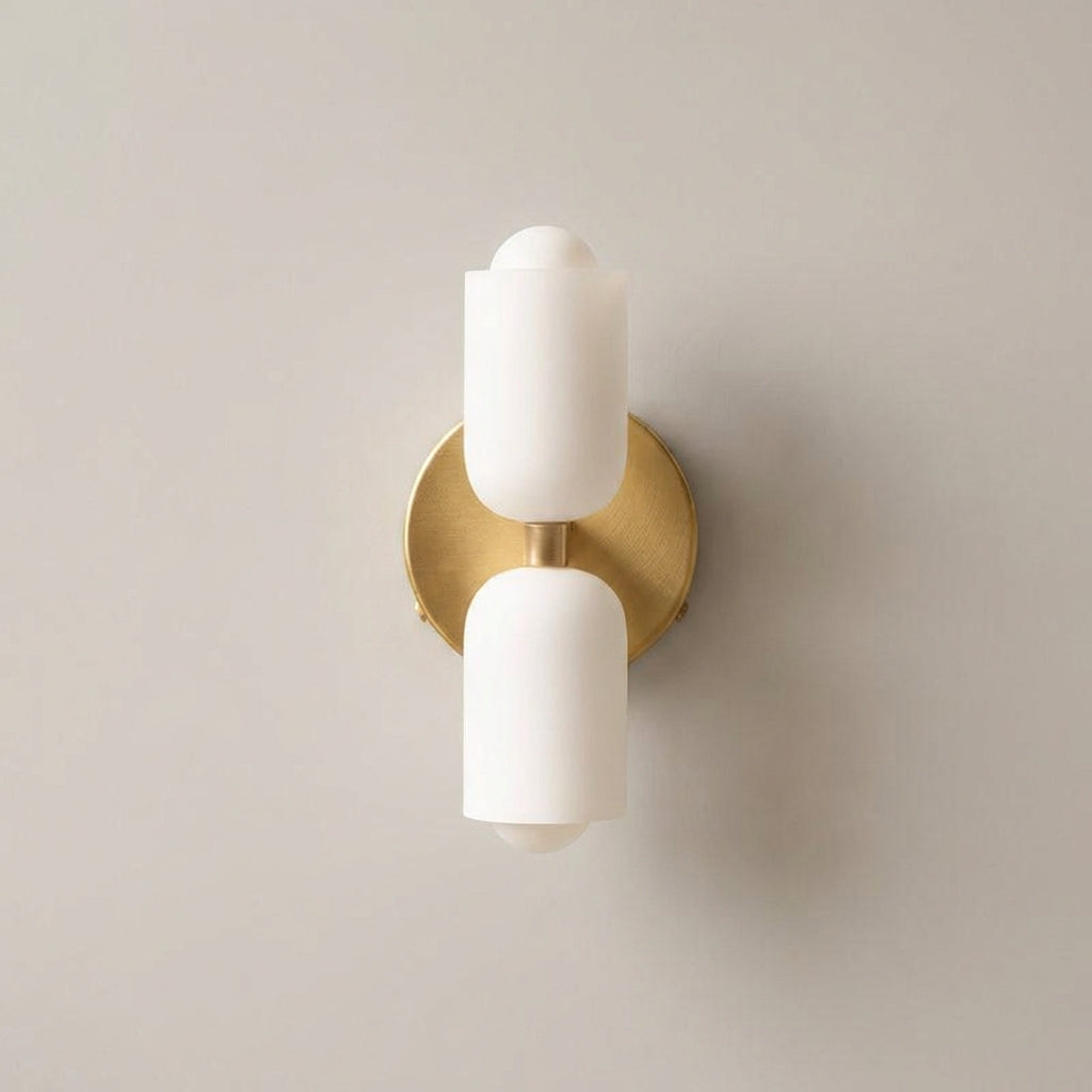Aplique de pared nórdico de metal y cristal con luz dual arriba-abajo