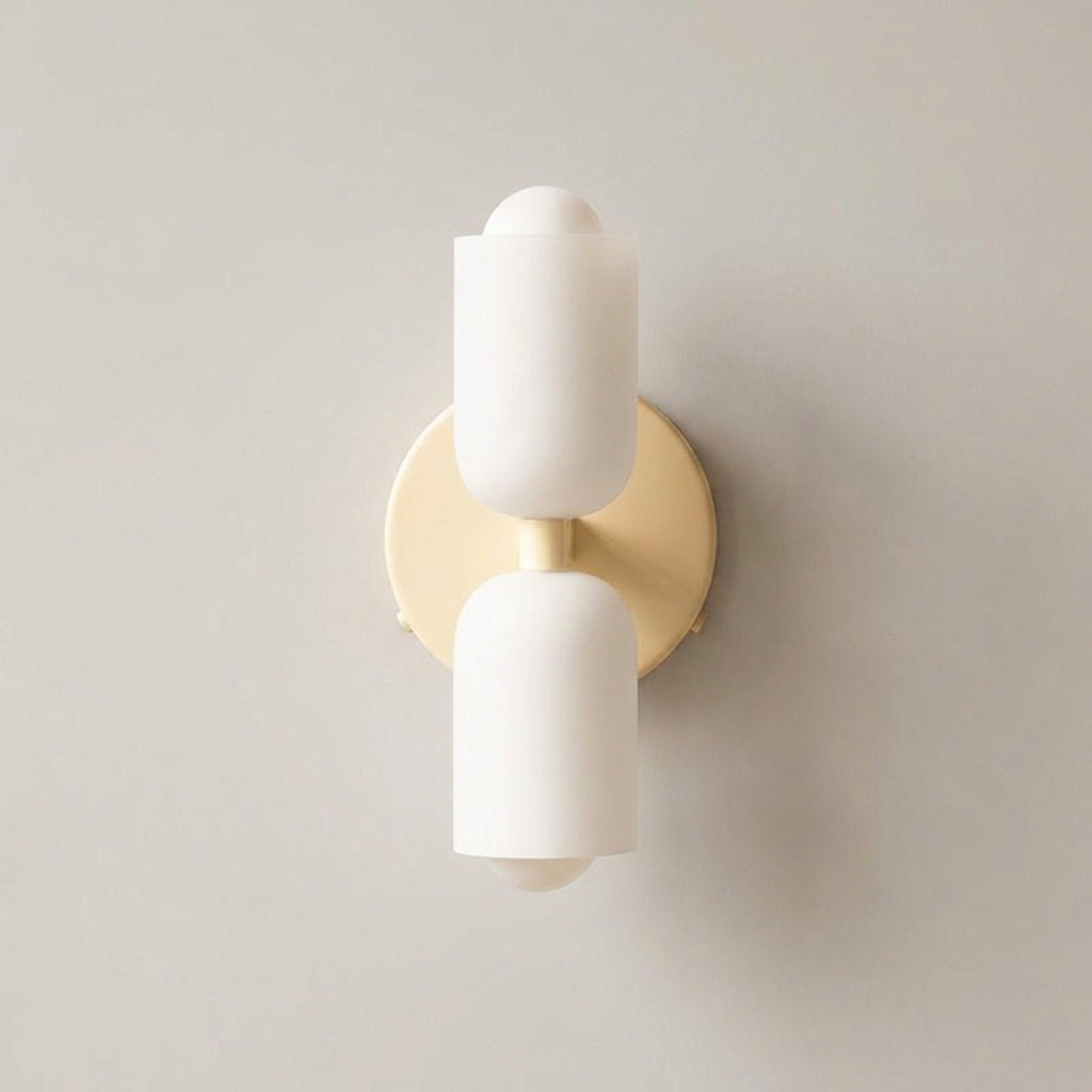 Aplique de pared nórdico de metal y cristal con luz dual arriba-abajo
