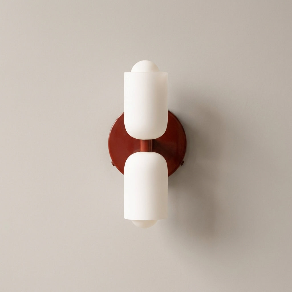 Aplique de pared nórdico de metal y cristal con luz dual arriba-abajo