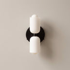 Aplique de pared nórdico de metal y cristal con luz dual arriba-abajo
