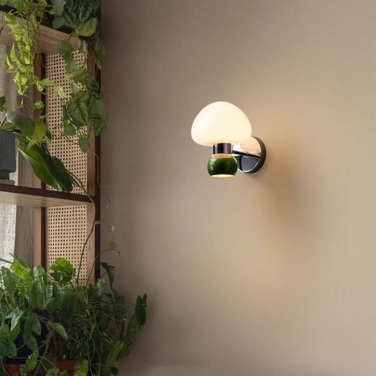 Aplique de pared seta de cristal crema