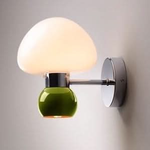 Aplique de pared seta de cristal crema
