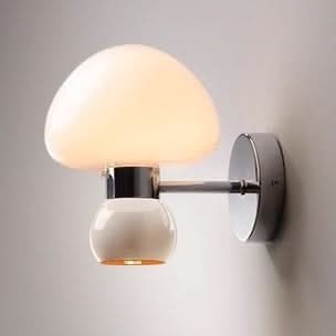 Aplique de pared seta de cristal crema