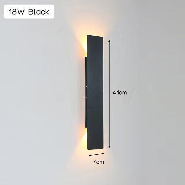 Aplique LED de pared moderno resistente a la intemperie de aluminio para exterior