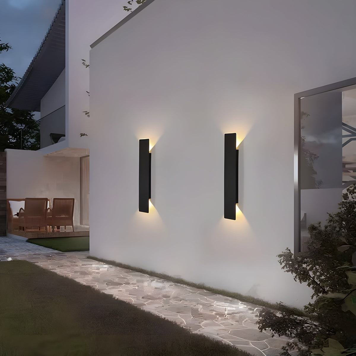 Aplique LED de pared moderno resistente a la intemperie de aluminio para exterior