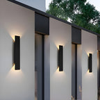 Aplique LED de pared moderno resistente a la intemperie de aluminio para exterior