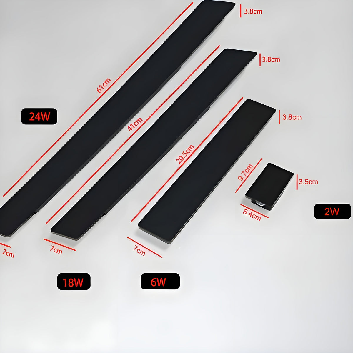 Aplique LED de pared moderno resistente a la intemperie de aluminio para exterior