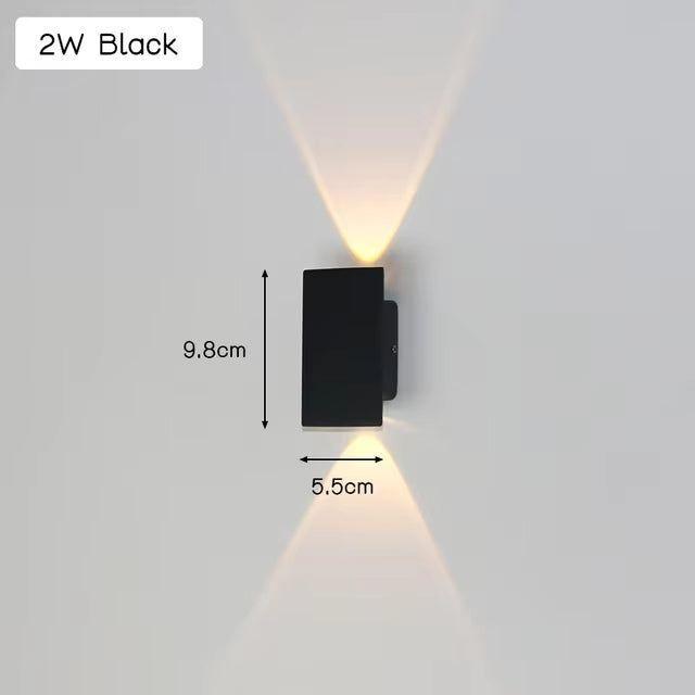 Aplique LED de pared moderno resistente a la intemperie de aluminio para exterior