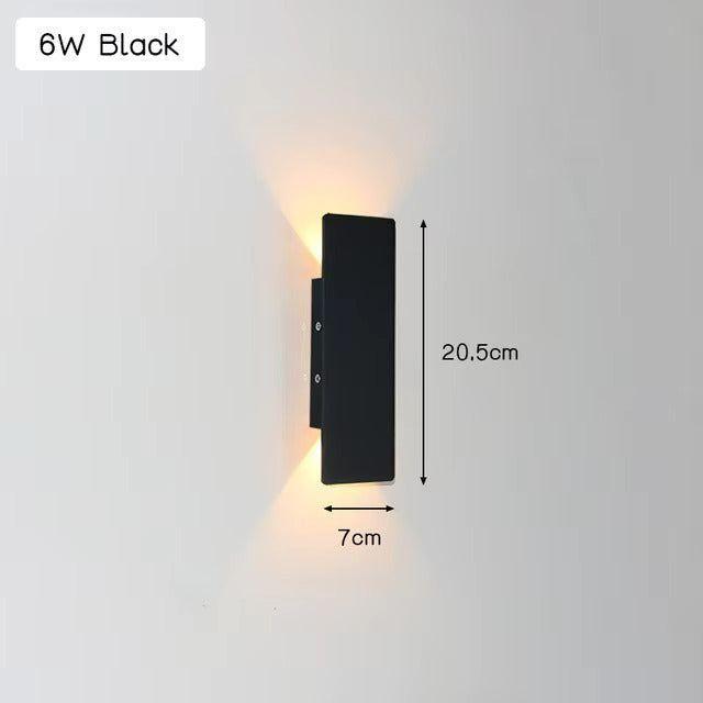Aplique LED de pared moderno resistente a la intemperie de aluminio para exterior