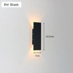 Aplique LED de pared moderno resistente a la intemperie de aluminio para exterior