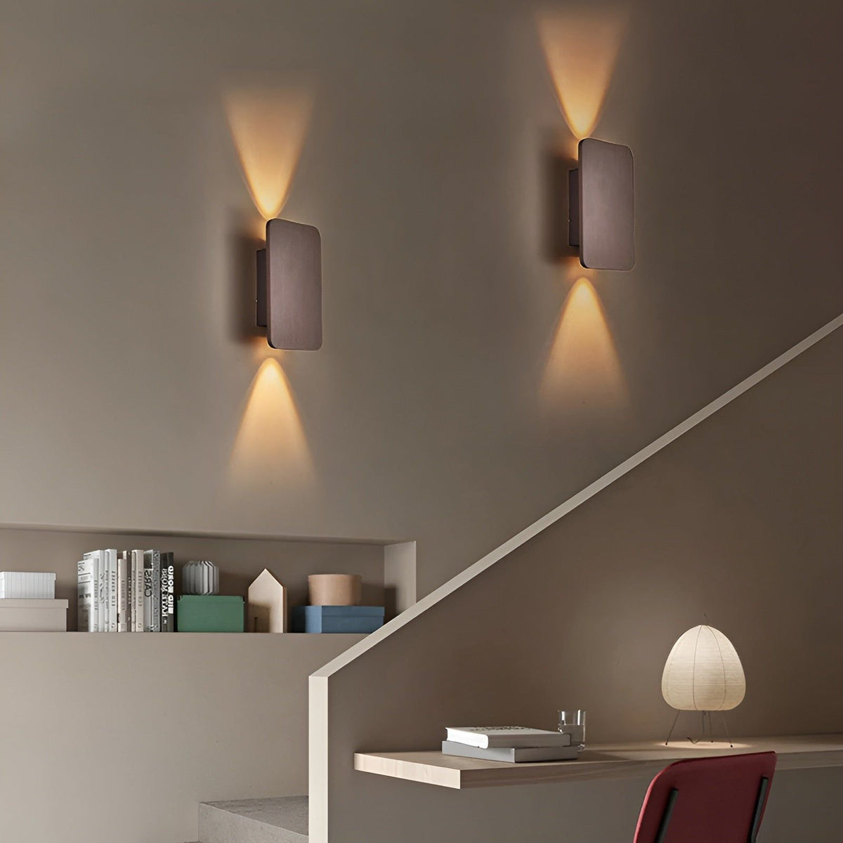Aplique LED rectangular moderno para escalera y pasillo