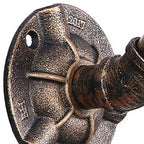 Aplique de pared doble con pantalla de hierro forjado estilo industrial rústico en bronce envejecido