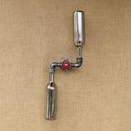 Aplique de pared estilo industrial con botellas de cristal gris/azul, 2 luces