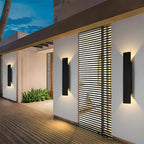 Aplique de pared exterior de aluminio impermeable con iluminación LED bidireccional