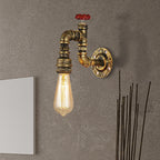 Aplique de pared industrial con forma de grifo en latón envejecido con válvula, 1 luz