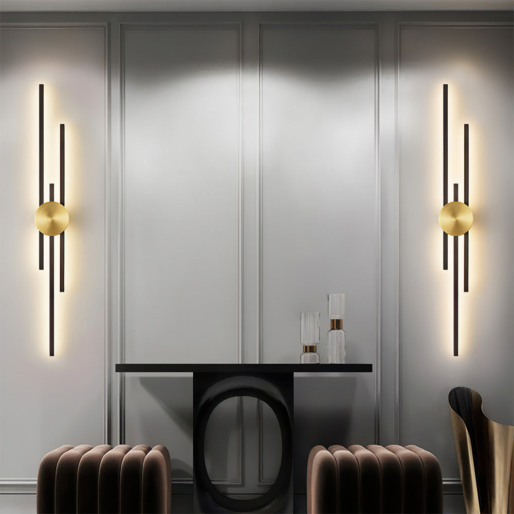 Aplique de pared LED vertical moderno de hierro