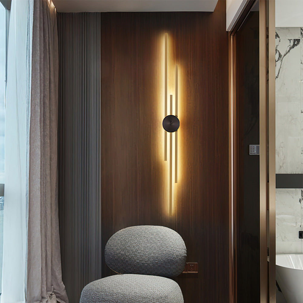 Aplique de pared LED vertical moderno de hierro