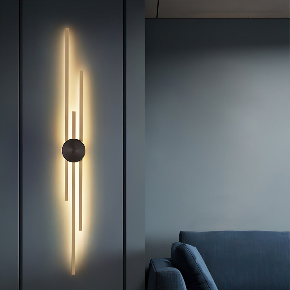 Aplique de pared LED vertical moderno de hierro