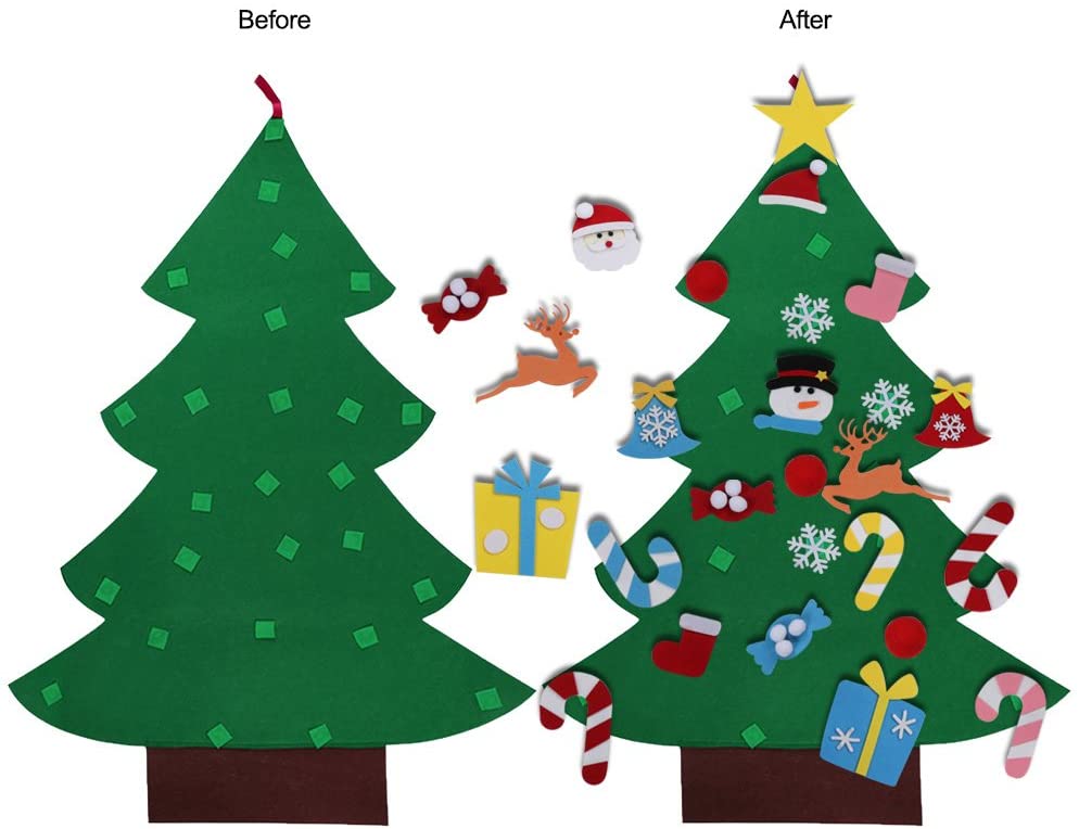 Árbol de Navidad de fieltro DIY para niños