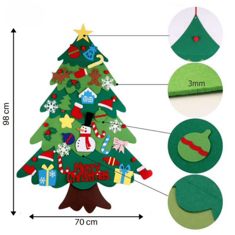 Árbol de Navidad DIY de fieltro para niños – Creatividad y diversión navideña