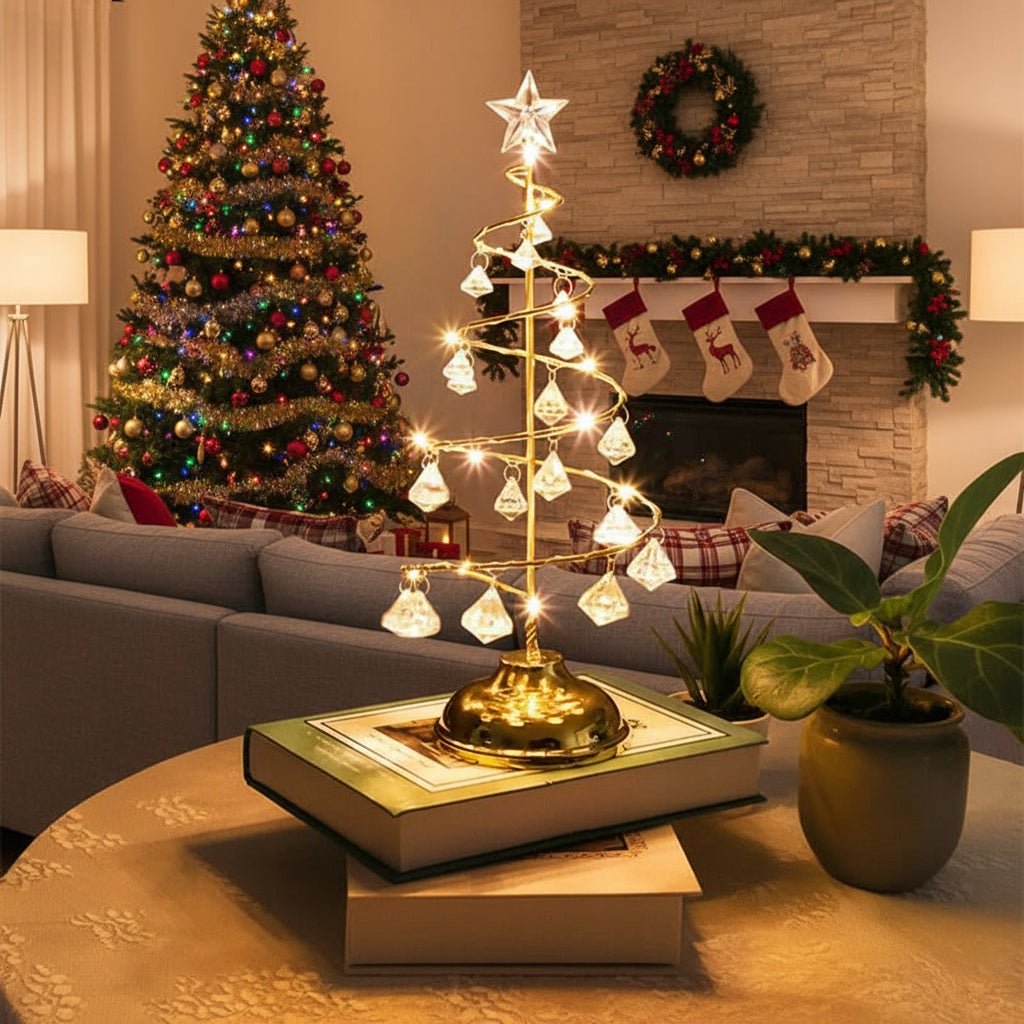 Árbol de Navidad LED elegante con luz cálida para ambiente festivo