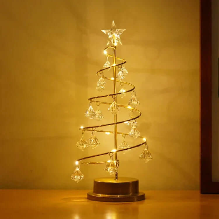 Árbol de Navidad LED elegante con luz cálida para ambiente festivo