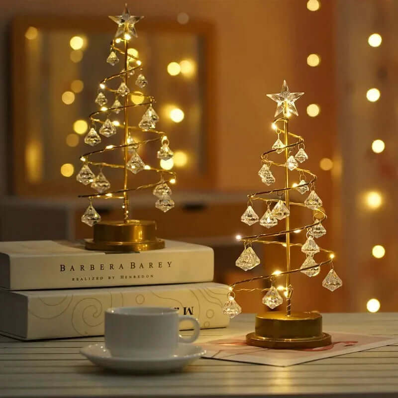 Árbol de Navidad LED elegante con luz cálida para ambiente festivo
