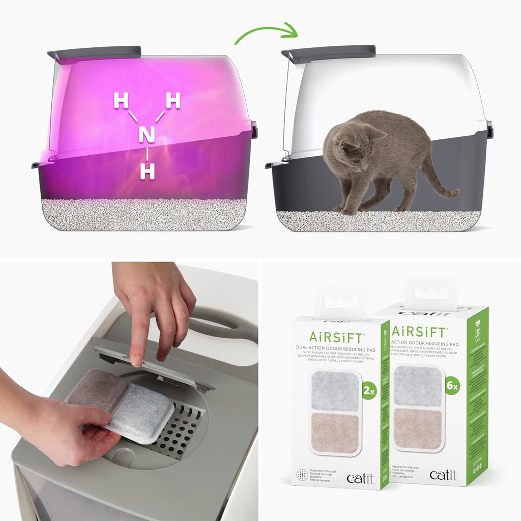 Arenero cubierto XL para gatos con control de olores PetHome