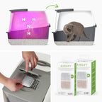 Arenero cubierto XL para gatos con control de olores PetHome