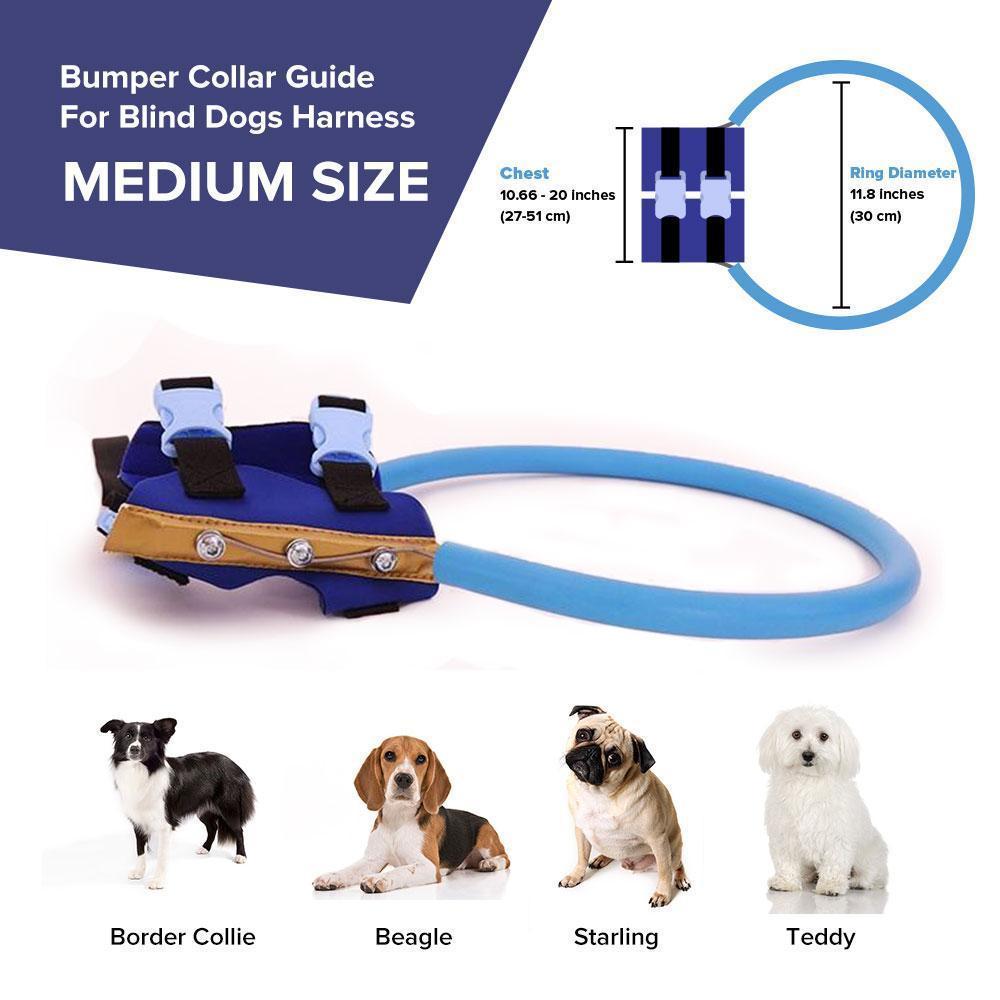 Arnés con collar protector y ayuda de movilidad para perros ciegos