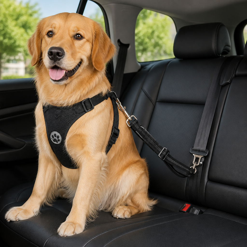 Arnés de seguridad para coche de malla transpirable ajustable para perros