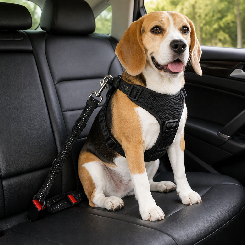 Arnés de seguridad para coche de malla transpirable ajustable para perros