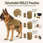 Arnés mochila táctico para perros – Senderismo y paseos diarios con bolsas desmontables