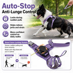 Arnés retráctil 2 en 1 para perro con correa integrada y control de parada automática para perros pequeños y medianos